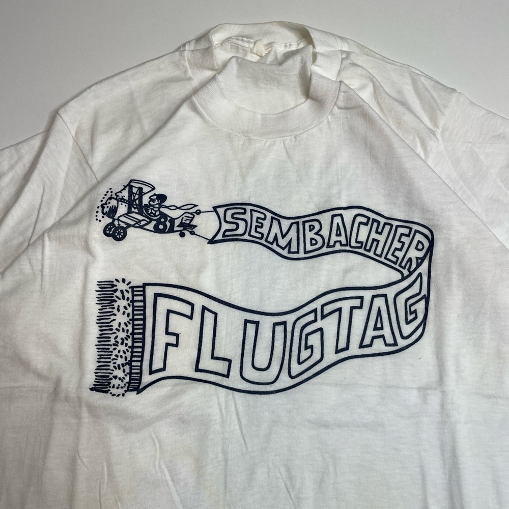 Vintage 60’s US Military Sembacher Flugtag Airplane Show Water Print T-shirt M